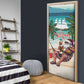 Liberia Christmas Door Cover Santa Chill on Tropical Beach