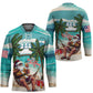 Liberia Christmas Hockey Jersey Santa Chill on Tropical Beach