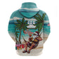 Afro Christmas in Liberia Hoodie Santa Chill on Tropical Beach - African Pride