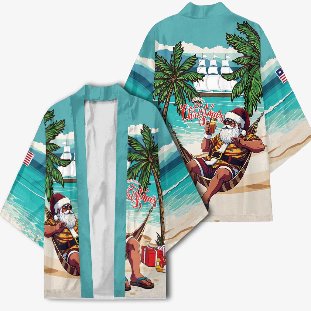 Liberia Christmas Kimono Santa Chill on Tropical Beach