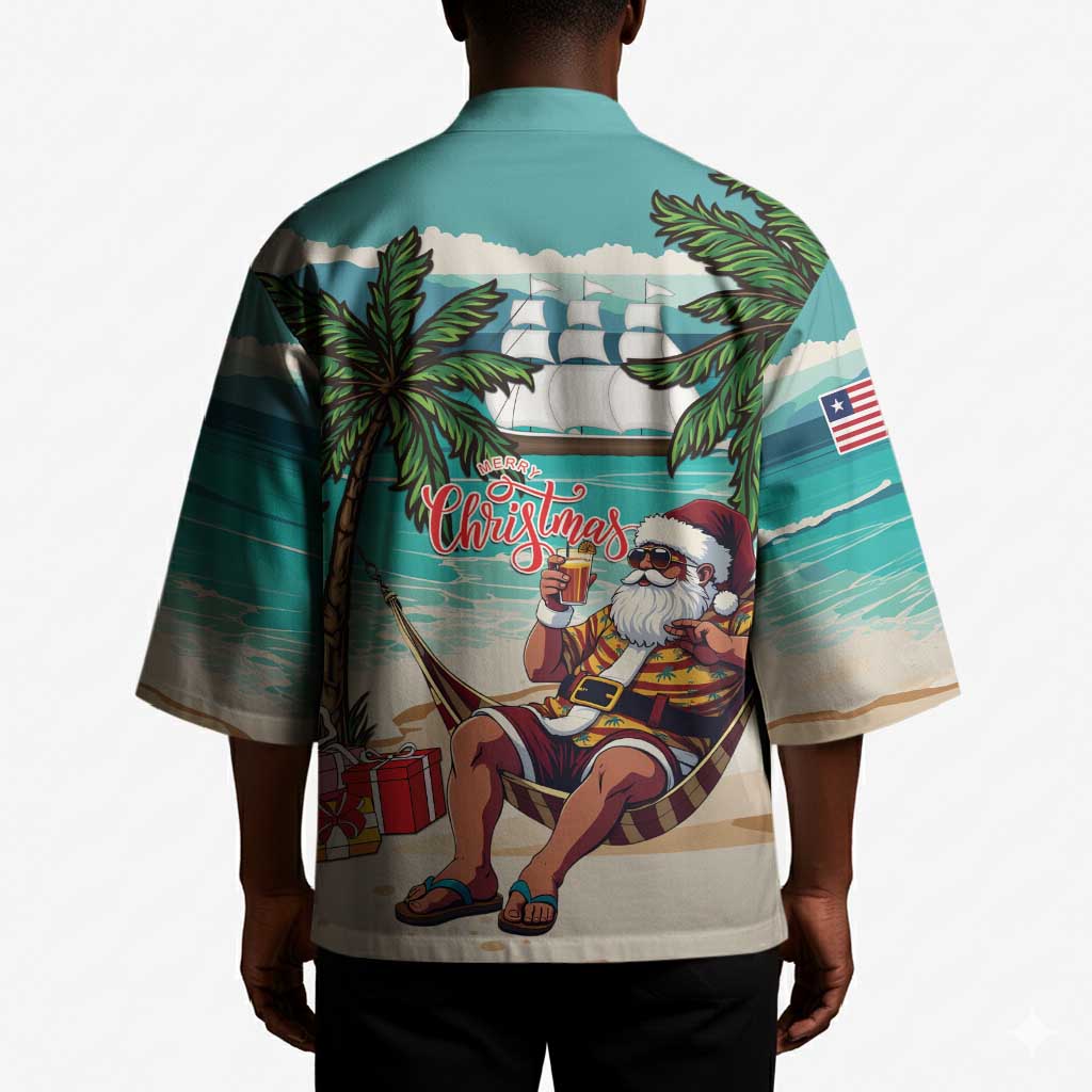 Liberia Christmas Kimono Santa Chill on Tropical Beach