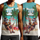 Afro Christmas in Liberia Men Tank Top Santa Chill on Tropical Beach - African Pride
