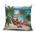 Liberia Christmas Pillow Cover Santa Chill on Tropical Beach