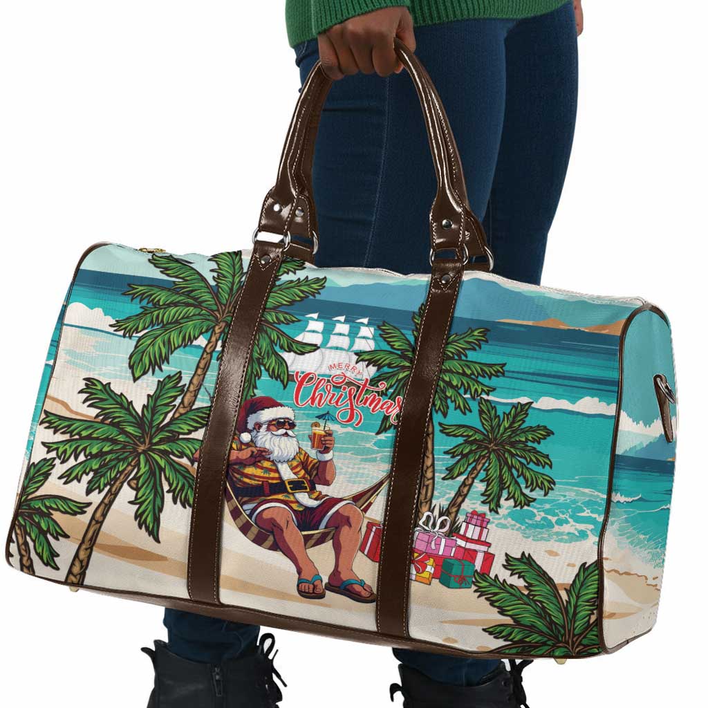 Liberia Christmas Travel Bag Santa Chill on Tropical Beach