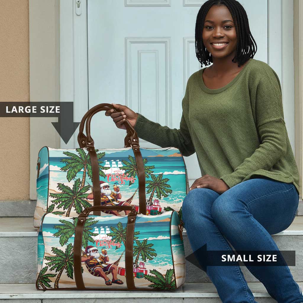 Liberia Christmas Travel Bag Santa Chill on Tropical Beach