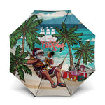 Liberia Christmas Umbrella Santa Chill on Tropical Beach