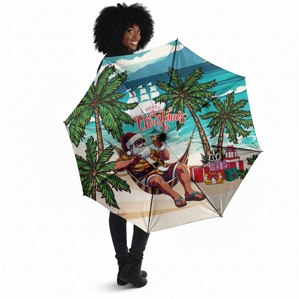 Liberia Christmas Umbrella Santa Chill on Tropical Beach