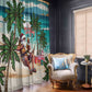 Afro Christmas in Liberia Window Curtain Santa Chill on Tropical Beach - African Pride
