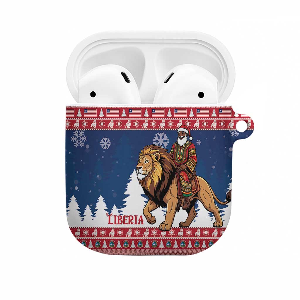 Liberia Christmas AirPods Case Black Santa Riding Lion - Merry Christmas