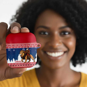 Liberia Christmas AirPods Case Black Santa Riding Lion - Merry Christmas