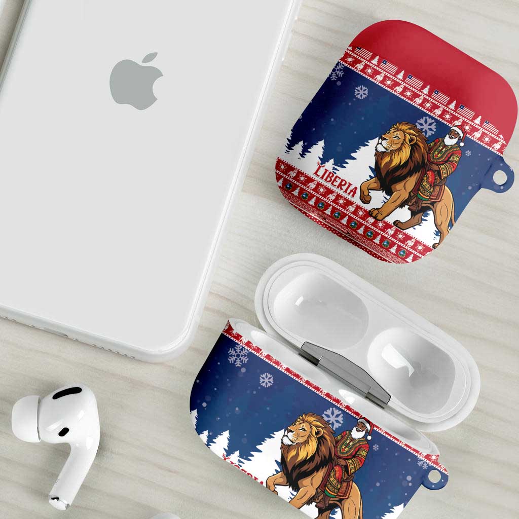 Liberia Christmas AirPods Case Black Santa Riding Lion - Merry Christmas