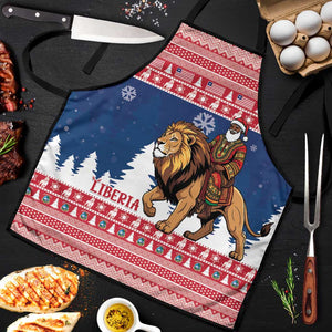 Liberia Christmas Apron Black Santa Riding Lion - Merry Christmas