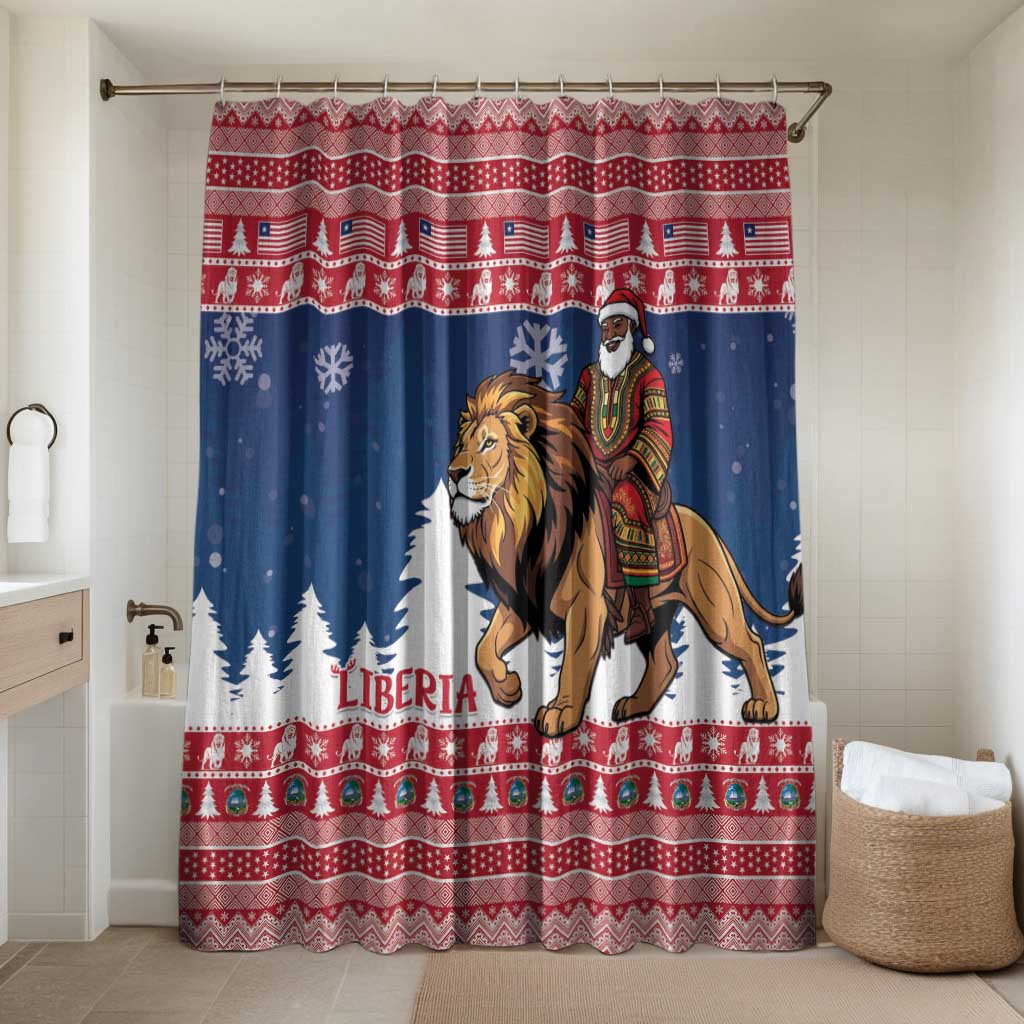 Liberia Christmas Bathroom Set Black Santa Riding Lion - Merry Christmas