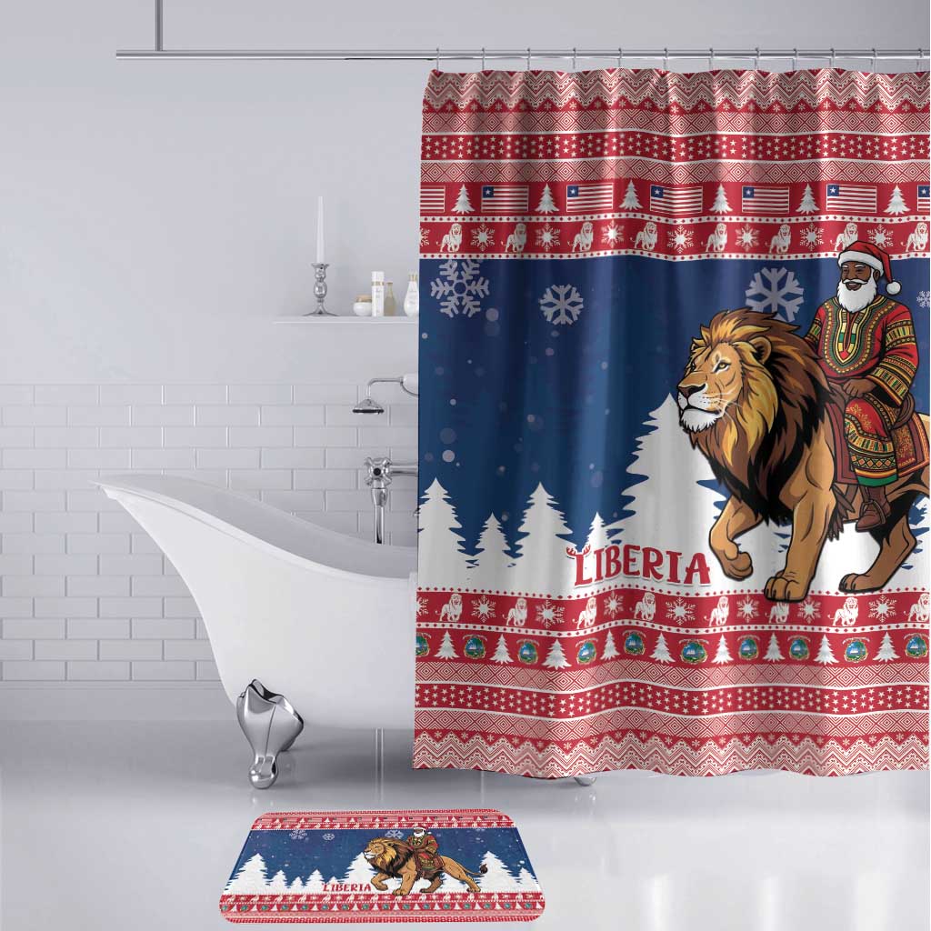 Liberia Christmas Bathroom Set Black Santa Riding Lion - Merry Christmas