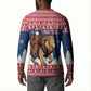 Personalized Liberia Christmas Button Sweatshirt Black Santa Riding Lion - Merry Christmas