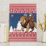 Afro Christmas in Liberia Canvas Wall Art Black Santa Riding Lion - Merry Christmas - African Pride