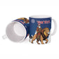 Personalized Liberia Christmas Ceramic Mug Black Santa Riding Lion - Merry Christmas