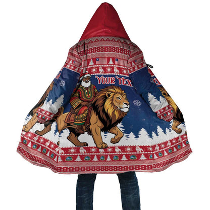 Personalized Liberia Christmas Cloak Black Santa Riding Lion - Merry Christmas