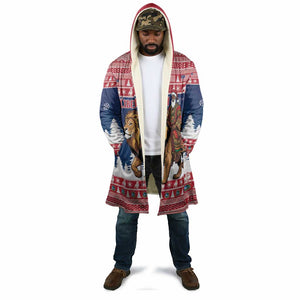 Personalized Liberia Christmas Cloak Black Santa Riding Lion - Merry Christmas