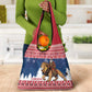 Afro Christmas in Liberia Grocery Bag Black Santa Riding Lion - Merry Christmas - African Pride
