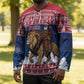 Personalized Liberia Christmas Hockey Jersey Black Santa Riding Lion - Merry Christmas