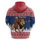 Personalized Afro Christmas in Liberia Hoodie Black Santa Riding Lion - Merry Christmas - African Pride
