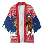 Personalized Liberia Christmas Kimono Black Santa Riding Lion - Merry Christmas