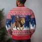 Personalized Afro Christmas in Liberia Ugly Christmas Sweater Black Santa Riding Lion - Merry Christmas - African Pride