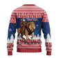 Personalized Afro Christmas in Liberia Ugly Christmas Sweater Black Santa Riding Lion - Merry Christmas - African Pride