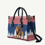 Liberia Christmas Leather Bag Black Santa Riding Lion - Merry Christmas