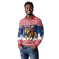 Personalized Afro Christmas in Liberia Long Sleeve Polo Shirt Black Santa Riding Lion - Merry Christmas - African Pride