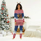 Personalized Afro Christmas in Liberia Christmas Pajama Set Black Santa Riding Lion - Merry Christmas - African Pride