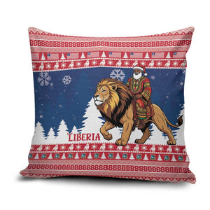 Liberia Christmas Pillow Cover Black Santa Riding Lion - Merry Christmas