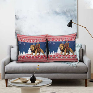 Liberia Christmas Pillow Cover Black Santa Riding Lion - Merry Christmas