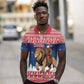 Personalized Afro Christmas in Liberia Polo Shirt Black Santa Riding Lion - Merry Christmas - African Pride