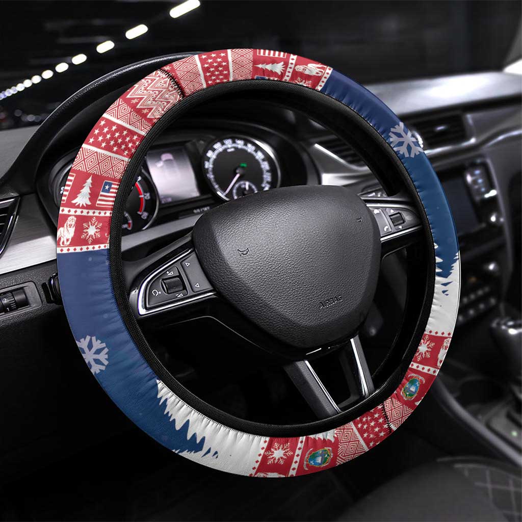 Afro Christmas in Liberia Steering Wheel Cover Black Santa Riding Lion - Merry Christmas - African Pride
