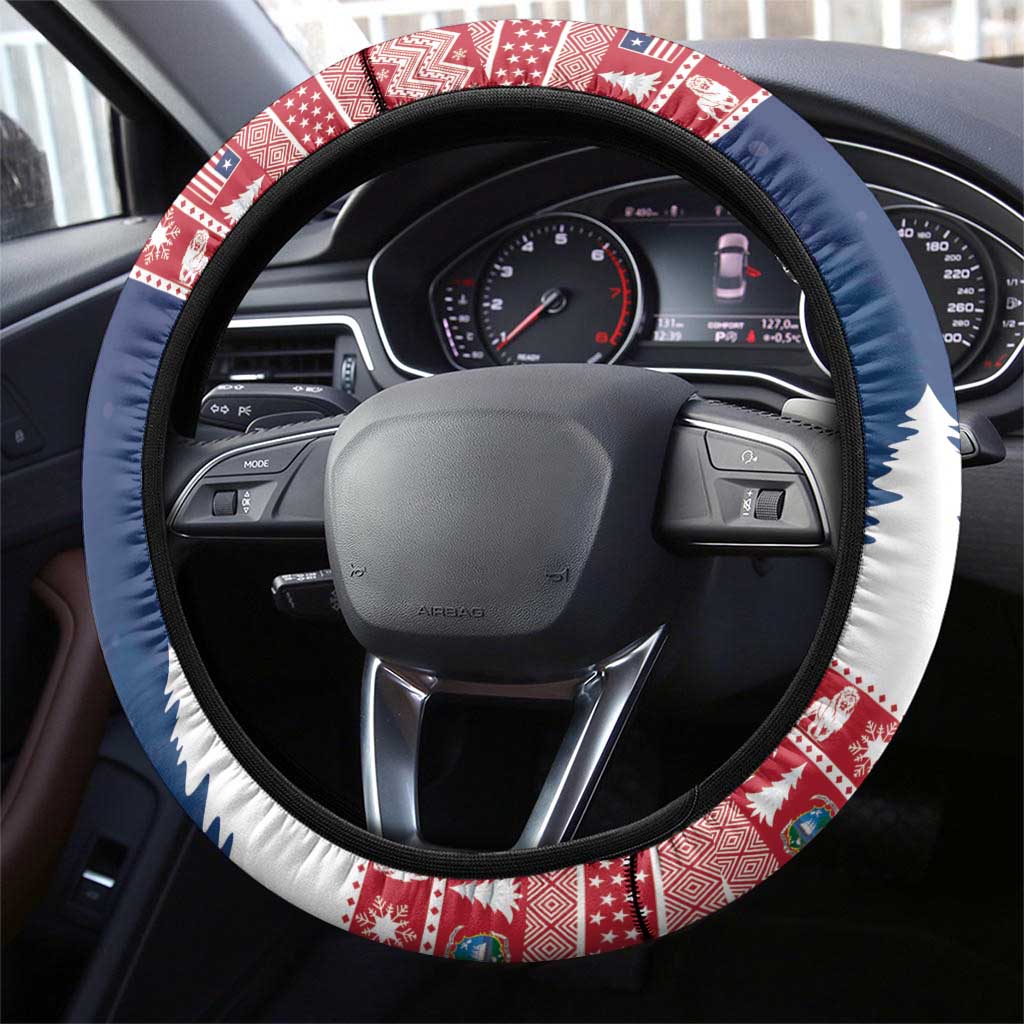 Afro Christmas in Liberia Steering Wheel Cover Black Santa Riding Lion - Merry Christmas - African Pride