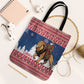 Liberia Christmas Tote Bag Black Santa Riding Lion - Merry Christmas