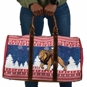 Liberia Christmas Travel Bag Black Santa Riding Lion - Merry Christmas