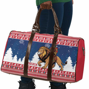 Liberia Christmas Travel Bag Black Santa Riding Lion - Merry Christmas