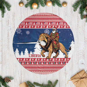 Afro Christmas in Liberia Tree Skirt Black Santa Riding Lion - Merry Christmas - African Pride