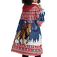 Personalized Afro Christmas in Liberia Wearable Blanket Hoodie Black Santa Riding Lion - Merry Christmas - African Pride