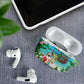 Mayotte Christmas AirPods Case Santa Chill on Tropical Beach