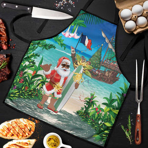 Mayotte Christmas Apron Santa Chill on Tropical Beach