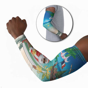 Mayotte Christmas Arm Sleeves Santa Chill on Tropical Beach