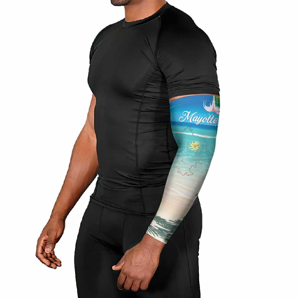 Mayotte Christmas Arm Sleeves Santa Chill on Tropical Beach