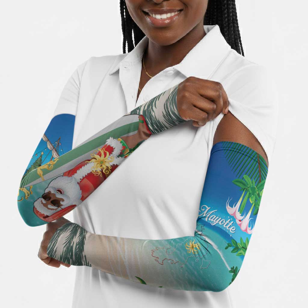 Mayotte Christmas Arm Sleeves Santa Chill on Tropical Beach