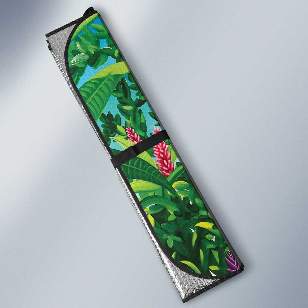 Mayotte Christmas Auto Sun Shade Santa Chill on Tropical Beach