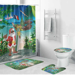 Mayotte Christmas Bathroom Set Santa Chill on Tropical Beach