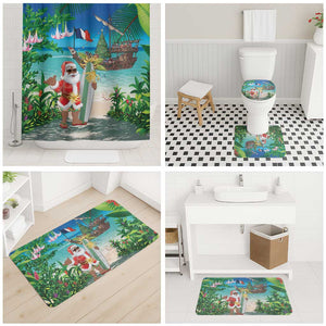 Mayotte Christmas Bathroom Set Santa Chill on Tropical Beach